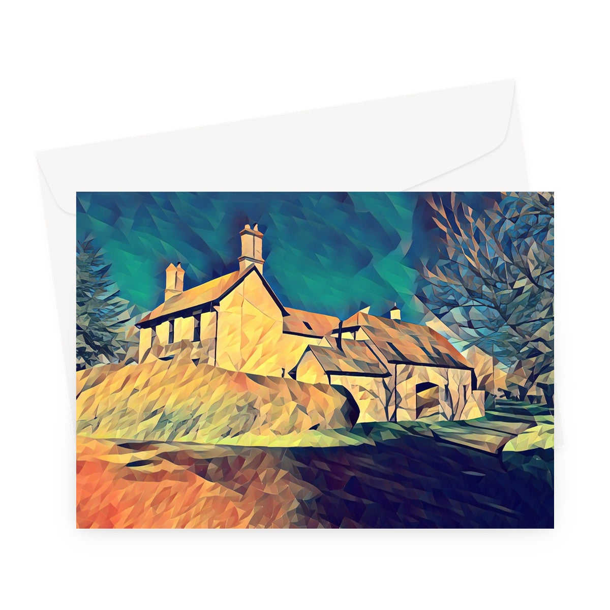 The Grange - Poly Art  Greeting Card