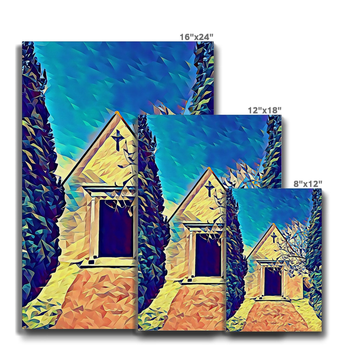 Cemetery Chapel - Poly Art Canvas