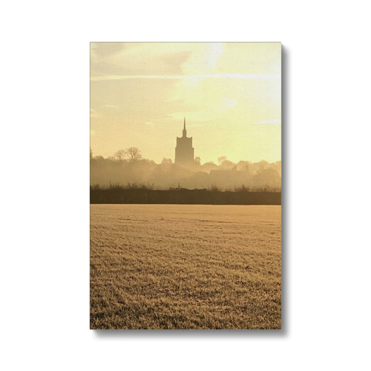 St Mary's Frosty Morning - Black & White Canvas