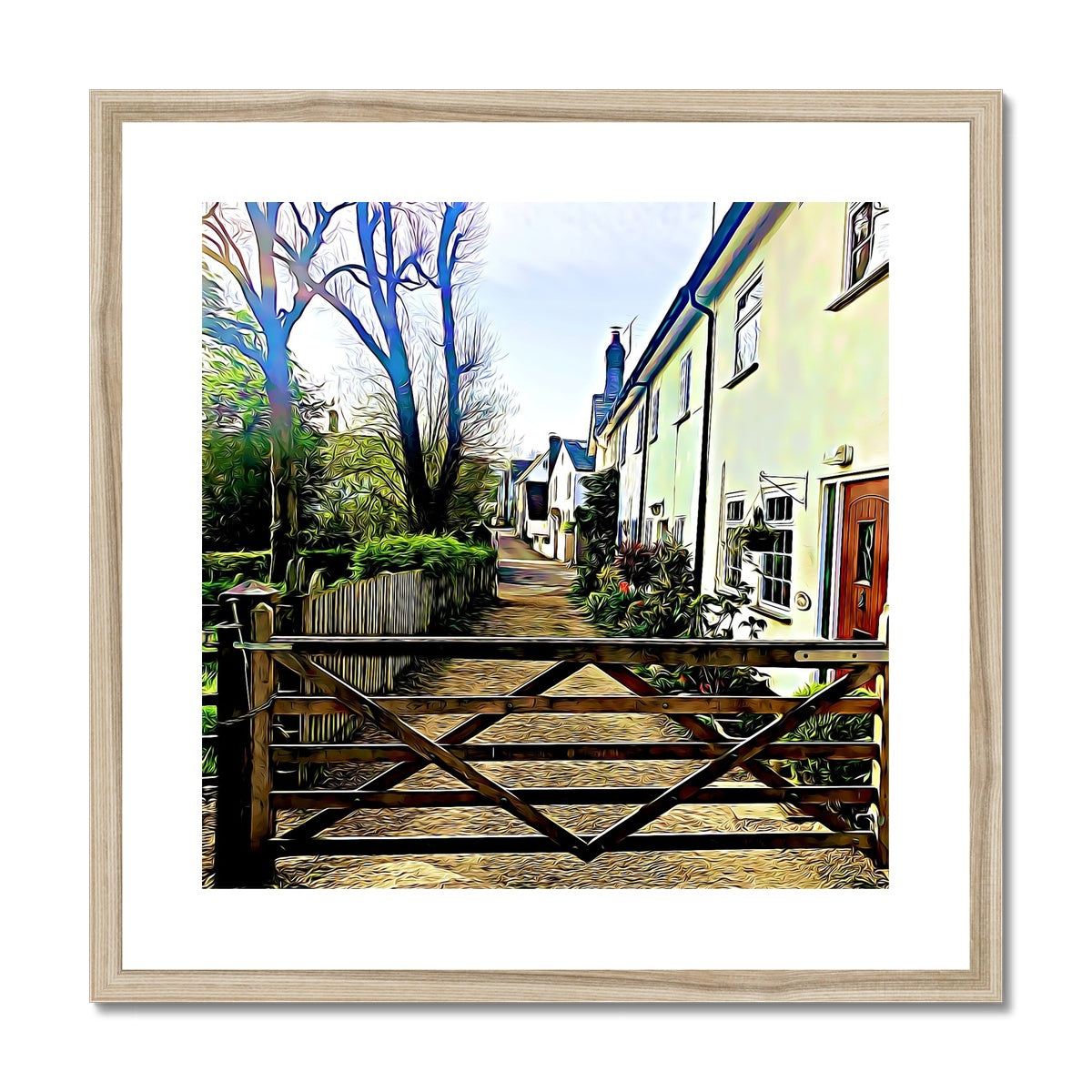 Church Path - Illustrated Framed & Mounted Print