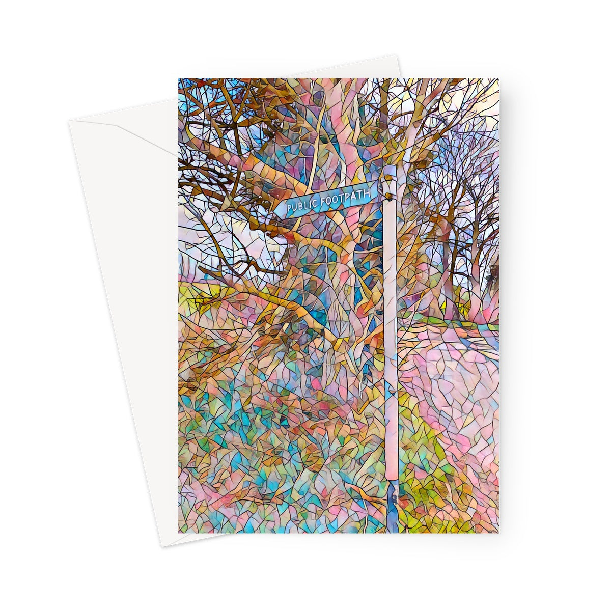 Loves Lane Footpath - Mosaic Greeting Card