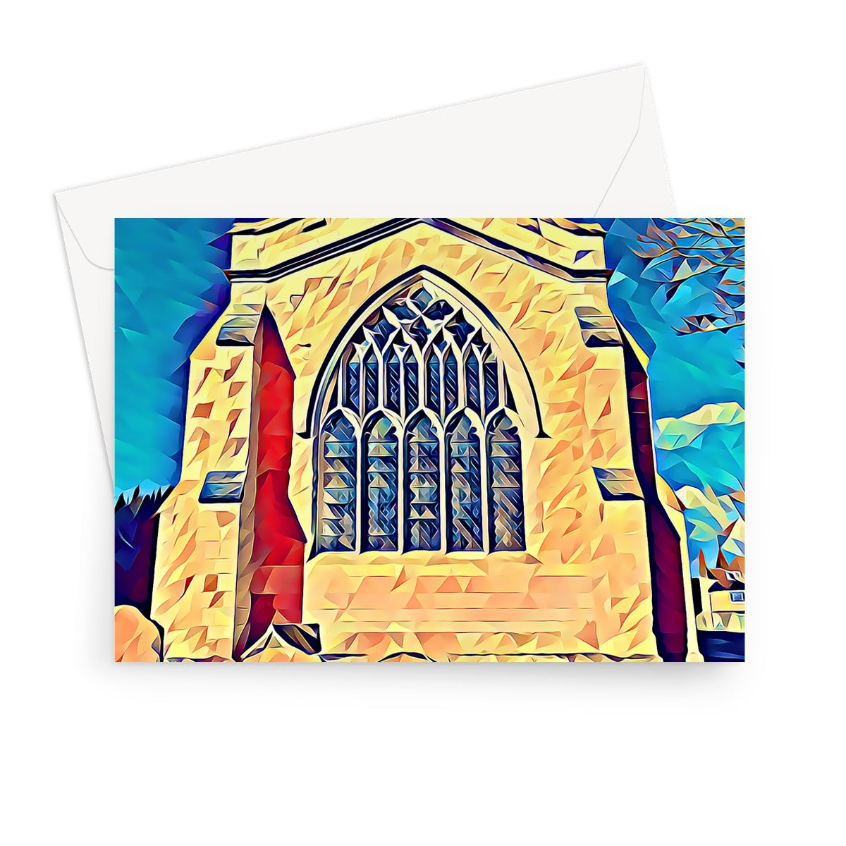 St Mary's East Face - Poly Art Greeting Card