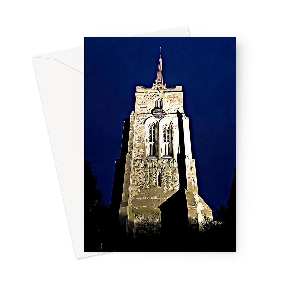 St Mary's in the Evening - Illustrated Greeting Card