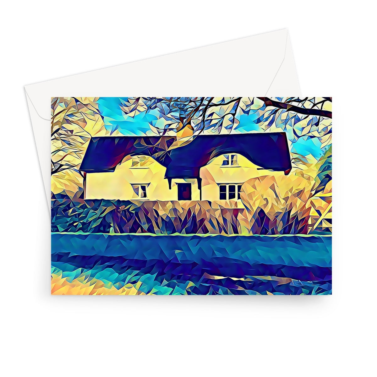 Ashwell End - Poly Art Greeting Card