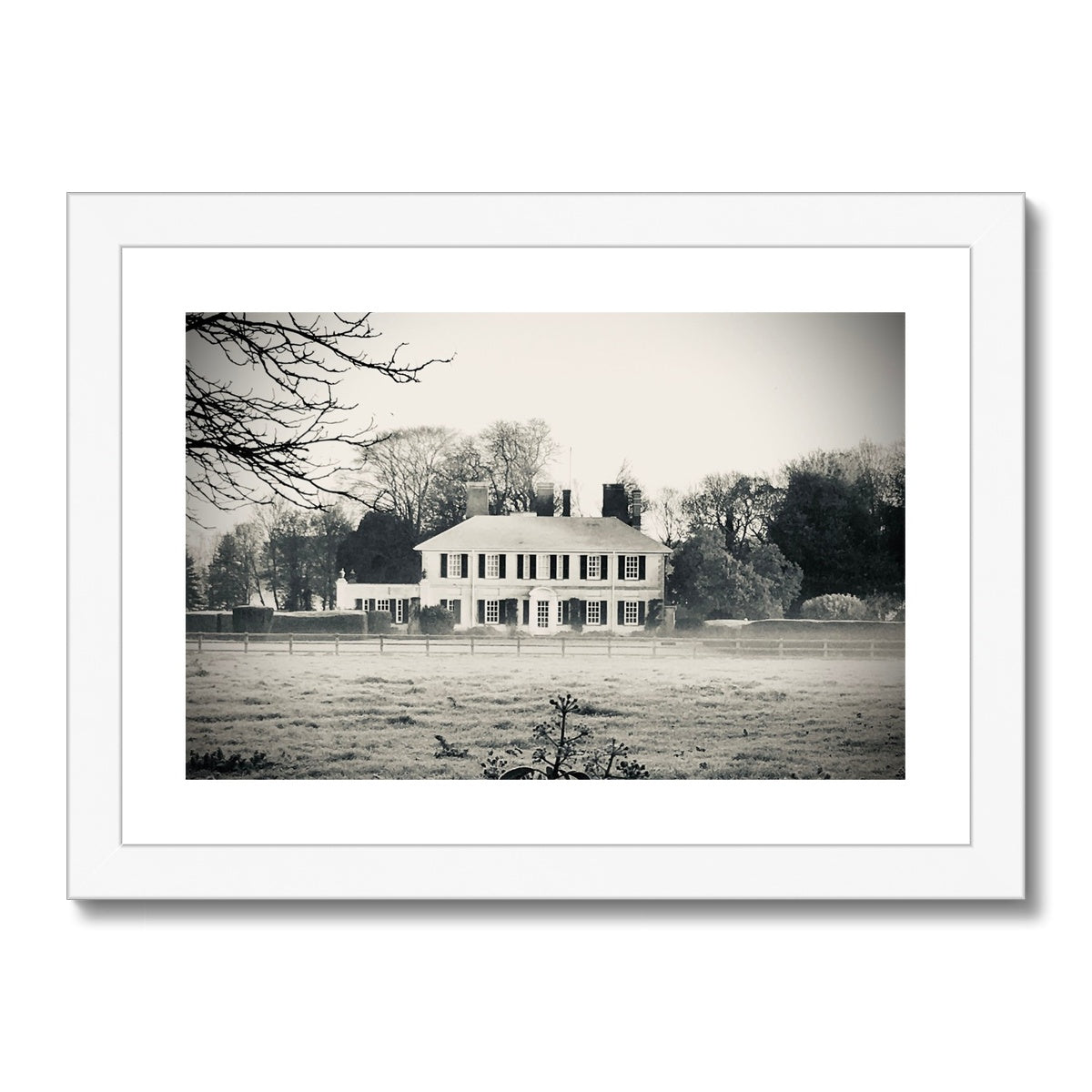 The Bury - Black & White Framed & Mounted Print