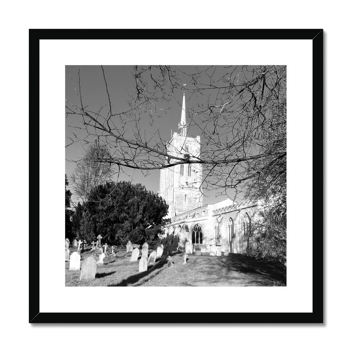 St Mary's Veiled - Black & White Framed & Mounted Print