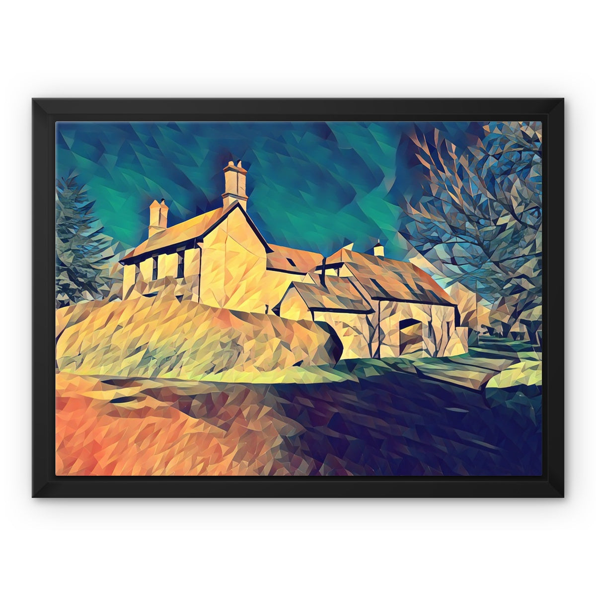 The Grange - Poly Art  Framed Canvas