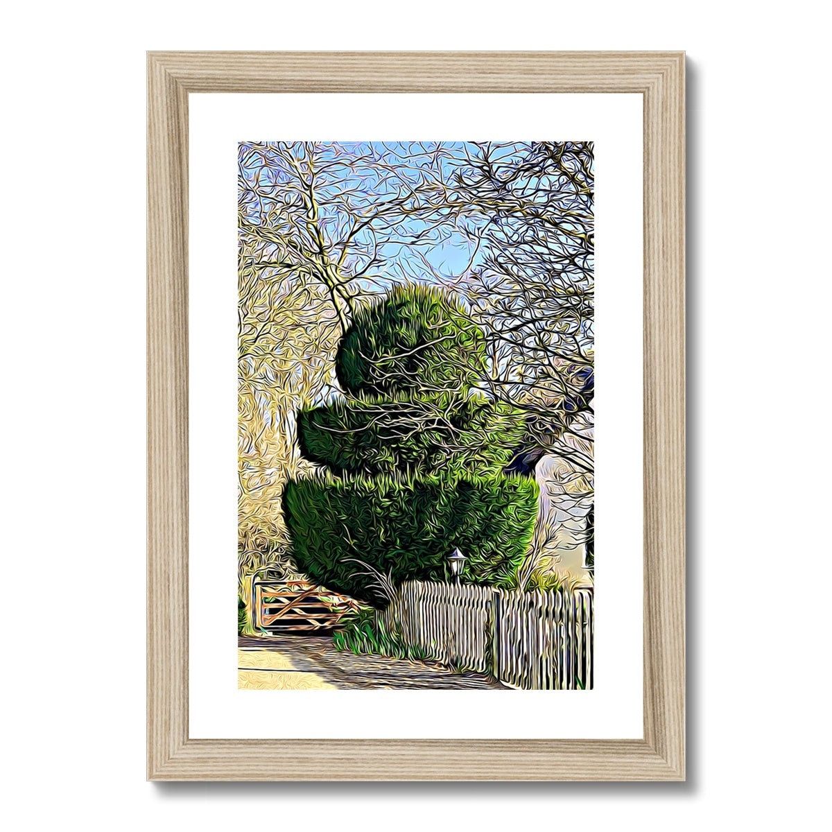 Hodwell Topiary - Illustrated Framed & Mounted Print