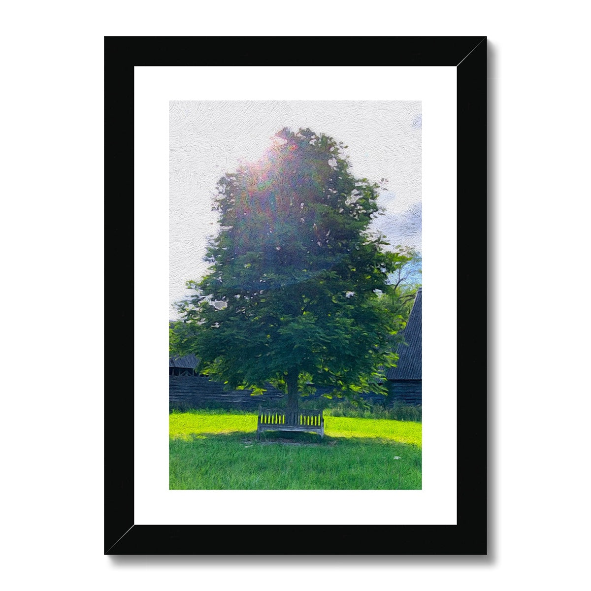 Bench under Horse Chesnut, Commoners Lane - Oil Framed & Mounted Print