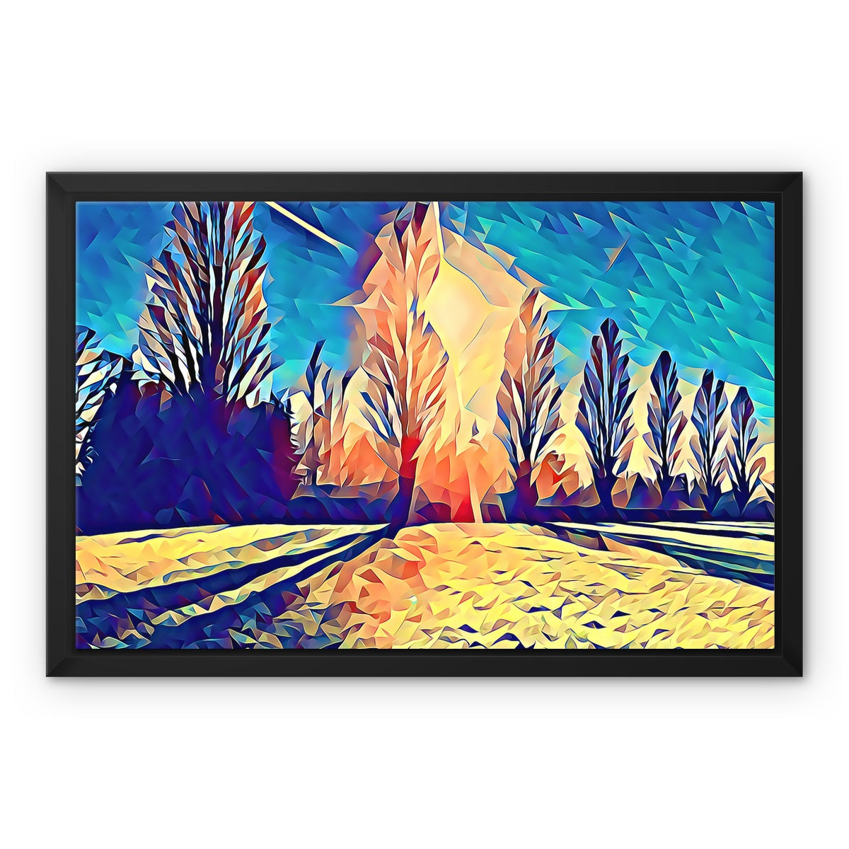 The Poplars - Poly Art Framed Canvas