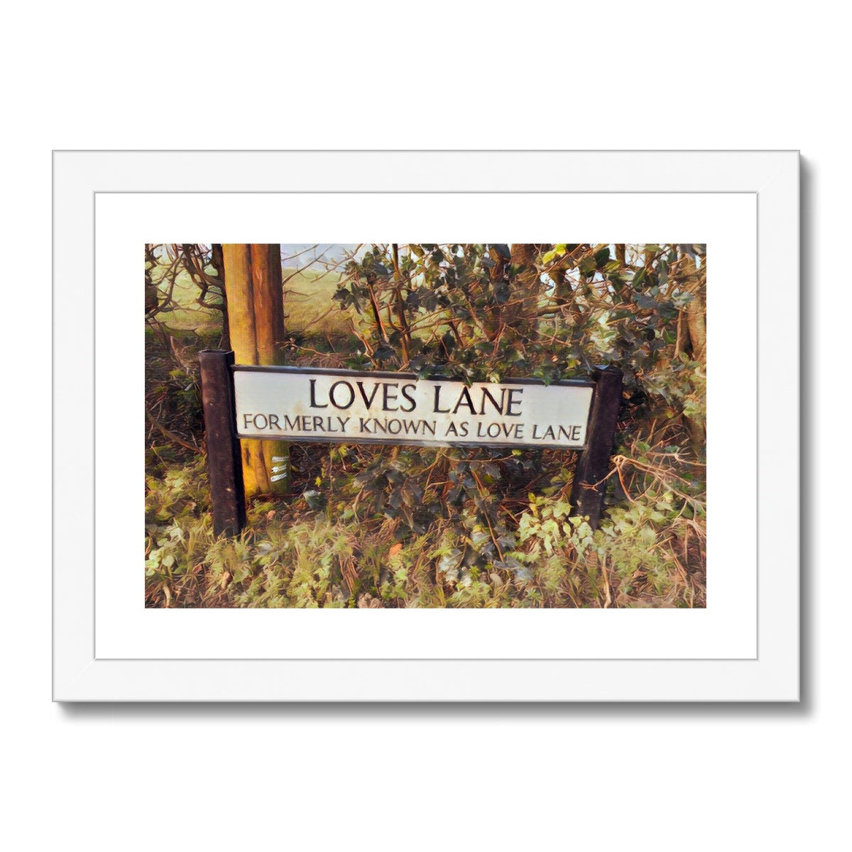 Loves Lane  -  Watercolour Framed & Mounted Print