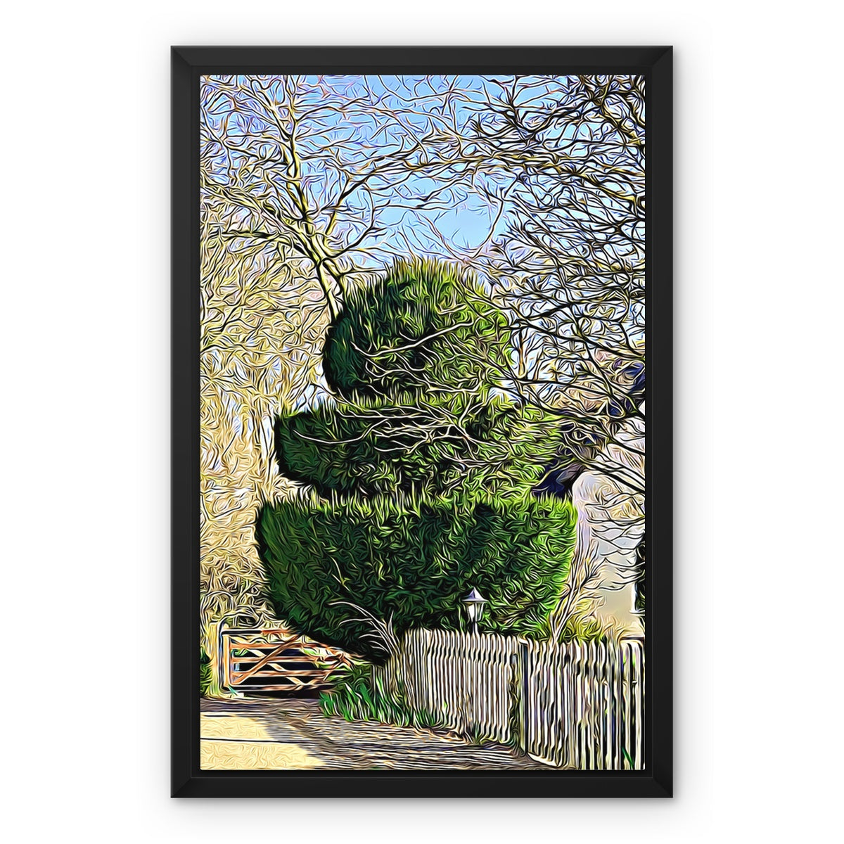 Hodwell Topiary - Illustrated Framed Canvas