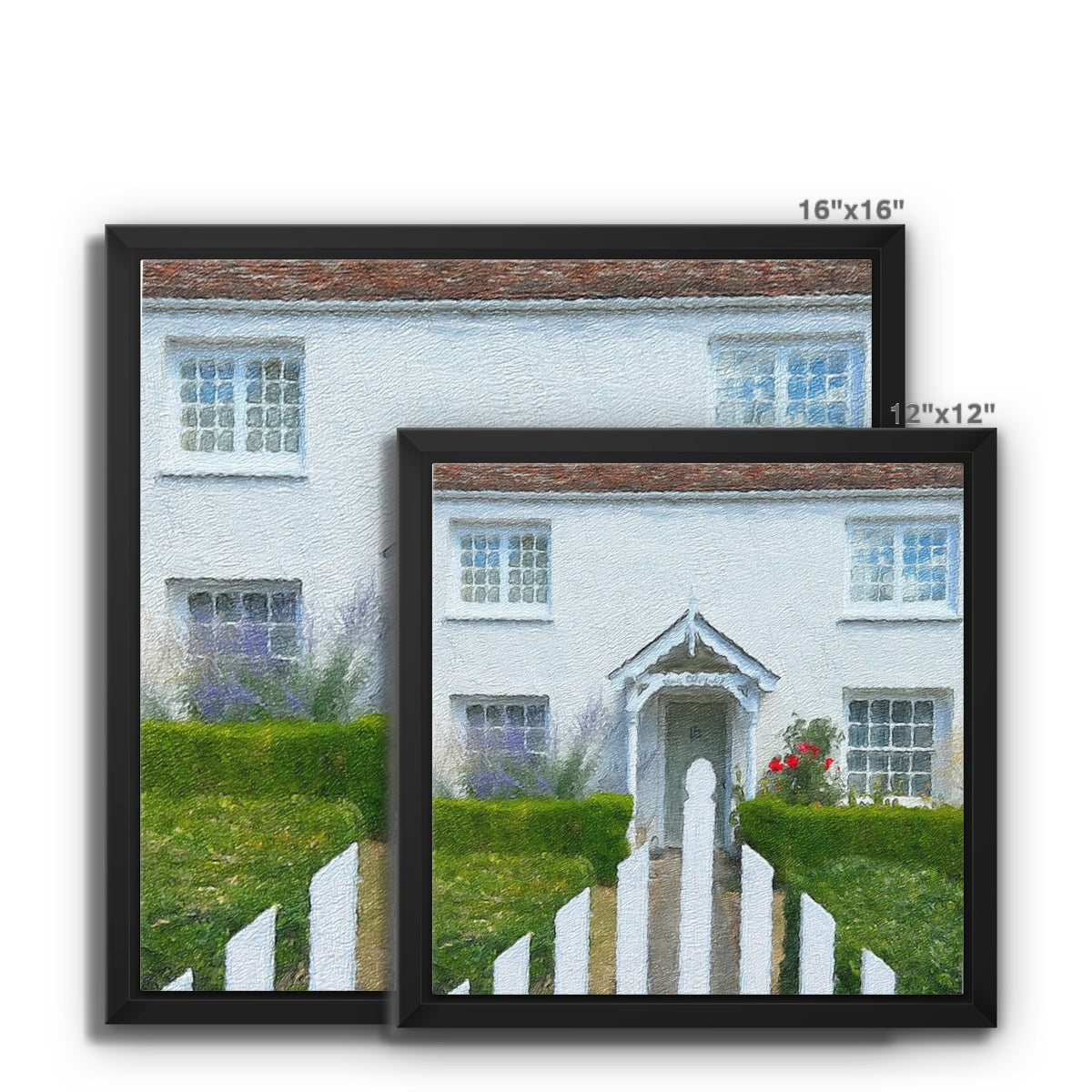 Vine Cottage - Oil Framed Canvas