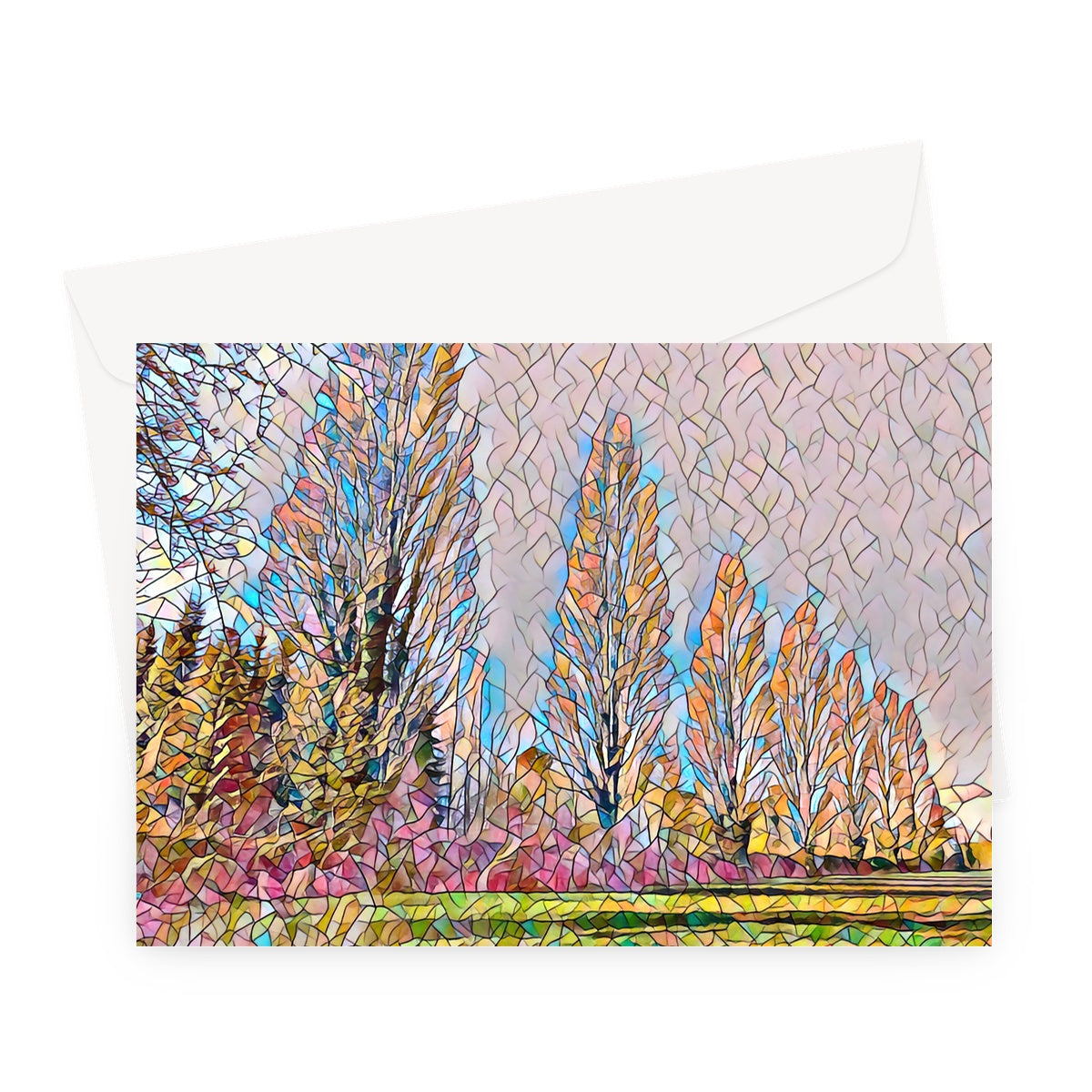 The Poplars - Mosaic Greeting Card