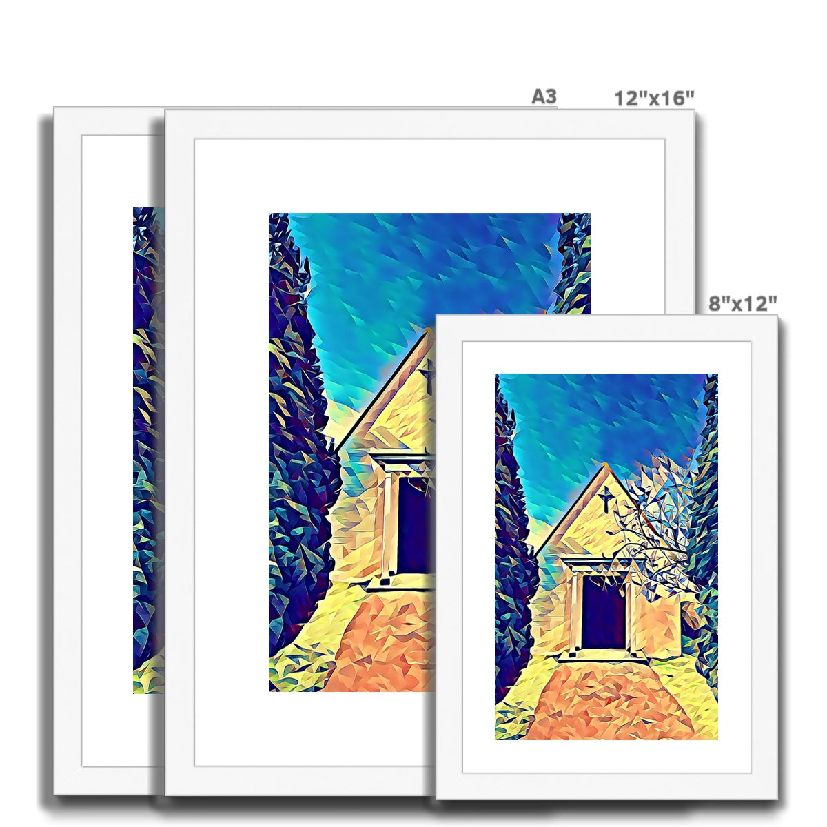 Cemetery Chapel - Poly Art Framed & Mounted Print