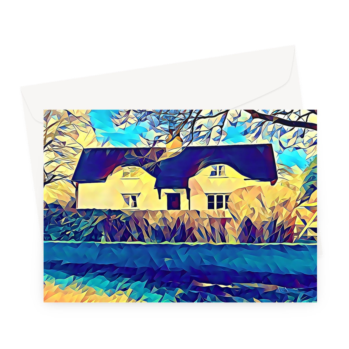 Ashwell End - Poly Art Greeting Card