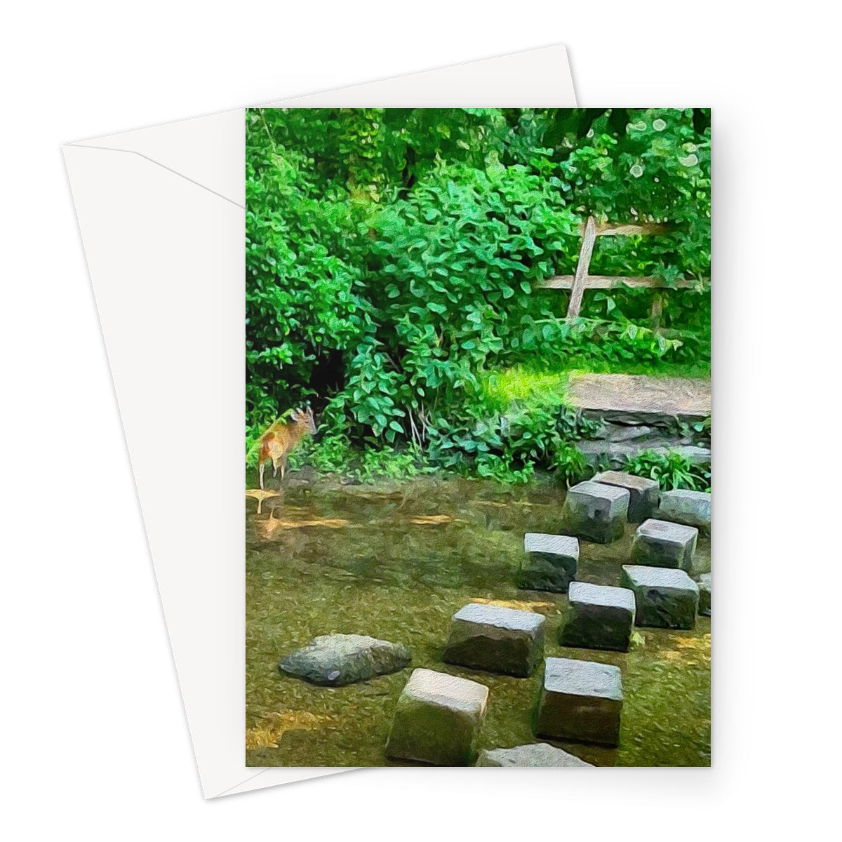 The Springs Muntjack - Oil Greeting Card