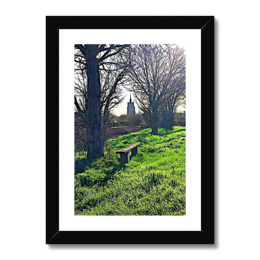 Bench on Gardiners Lane - Illustrated Framed & Mounted Print