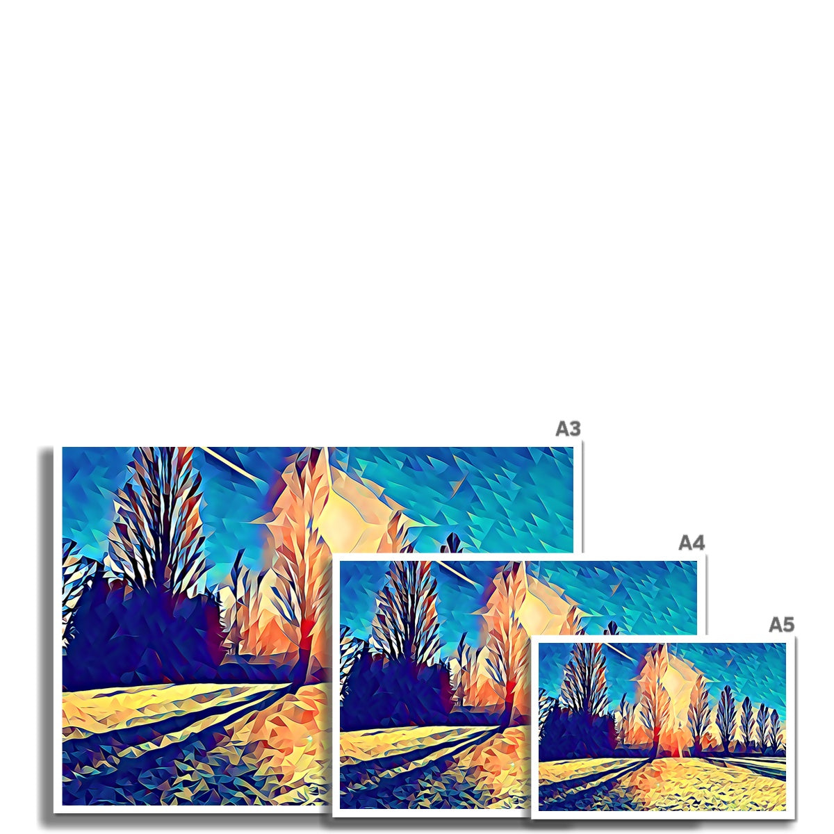 The Poplars - Poly Art Fine Art Print