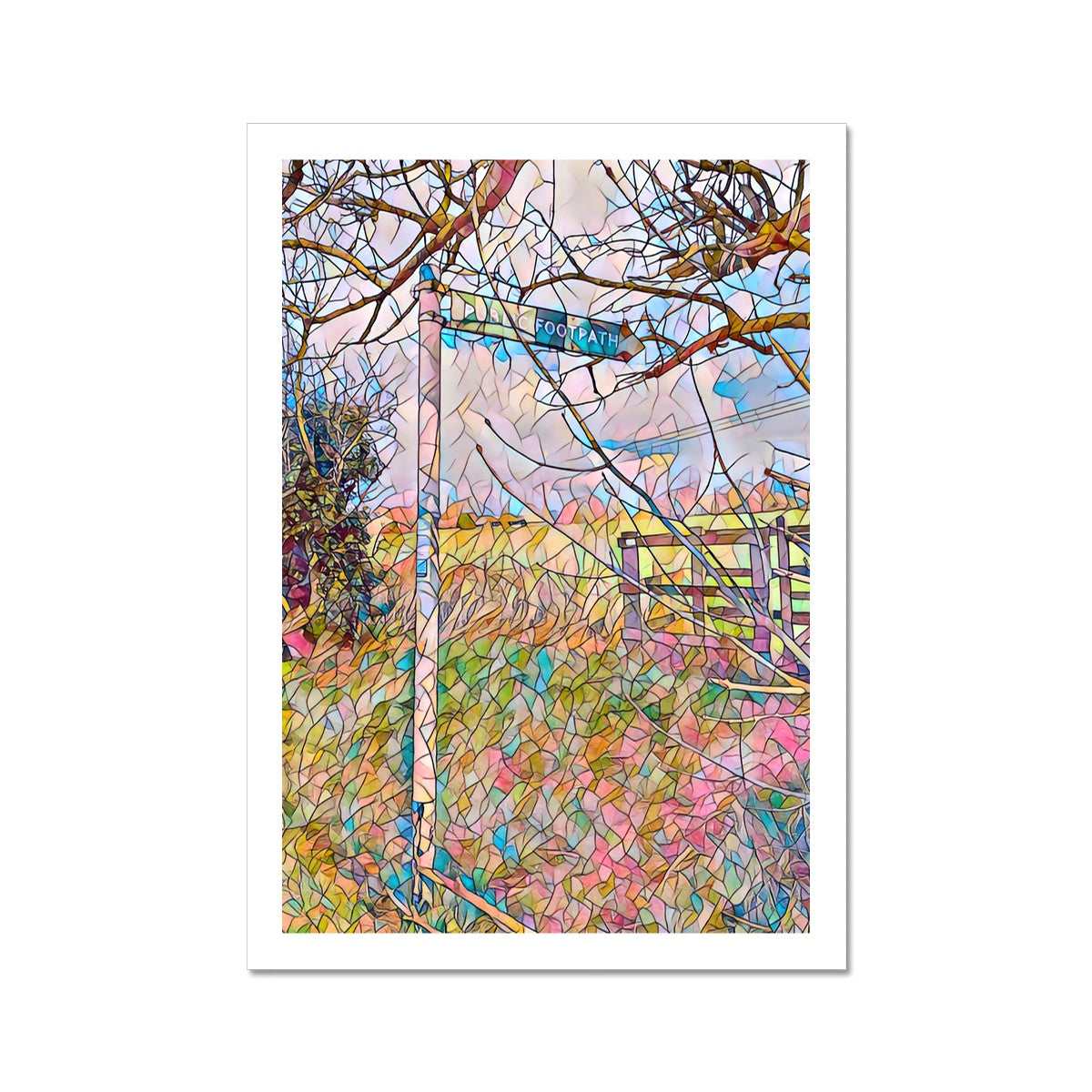 Loves Lane Footpath & Gate - Mosaic Fine Art Print