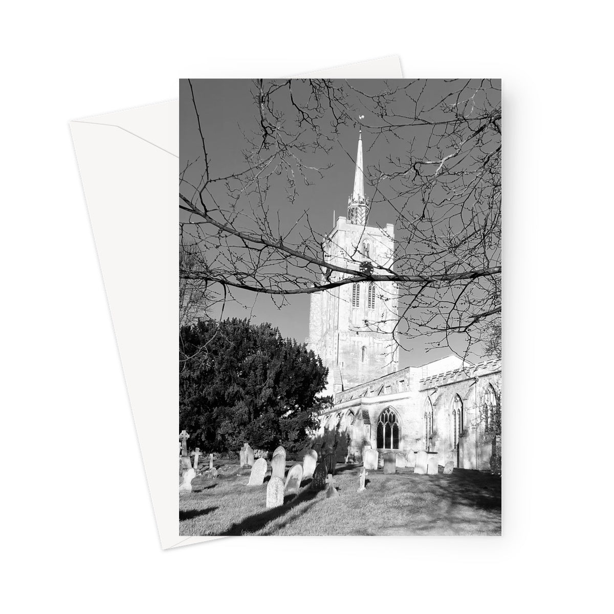 St Mary's Veiled - Black & White Greeting Card