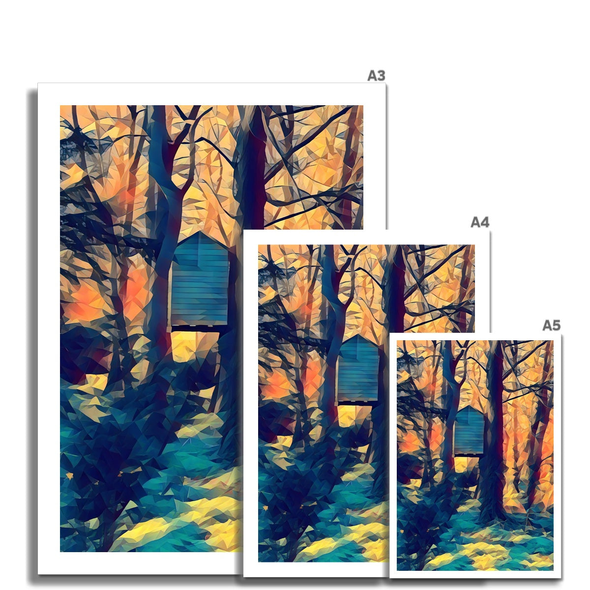 Tree House at Elbrook - Poly Art Fine Art Print