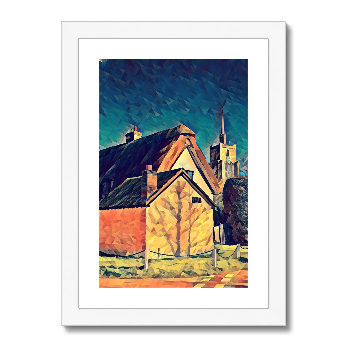 Chain Cottage - Poly Art Framed & Mounted Print