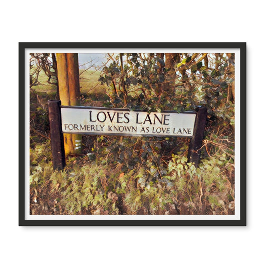 Loves Lane  -  Watercolour Framed Photo Tile