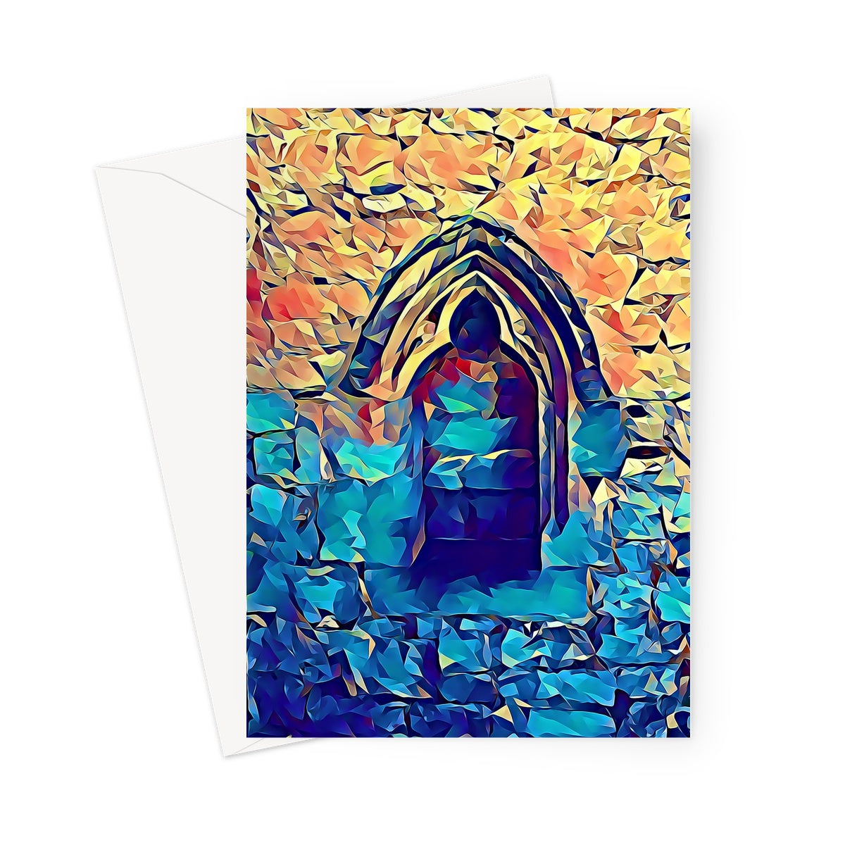 St Mary's Window Arch - Poly Art Greeting Card