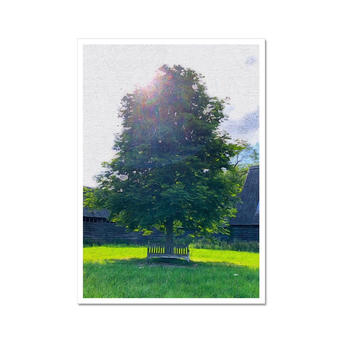 Bench under Horse Chesnut, Commoners Lane - Oil Fine Art Print