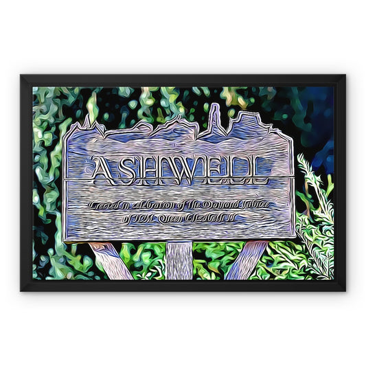 Ashwell Sign Village Green - Illustrated Framed Canvas