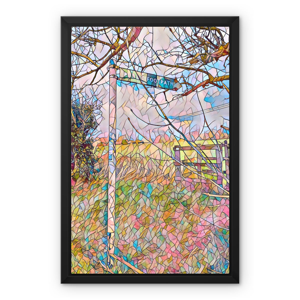 Loves Lane Footpath & Gate - Mosaic Framed Canvas