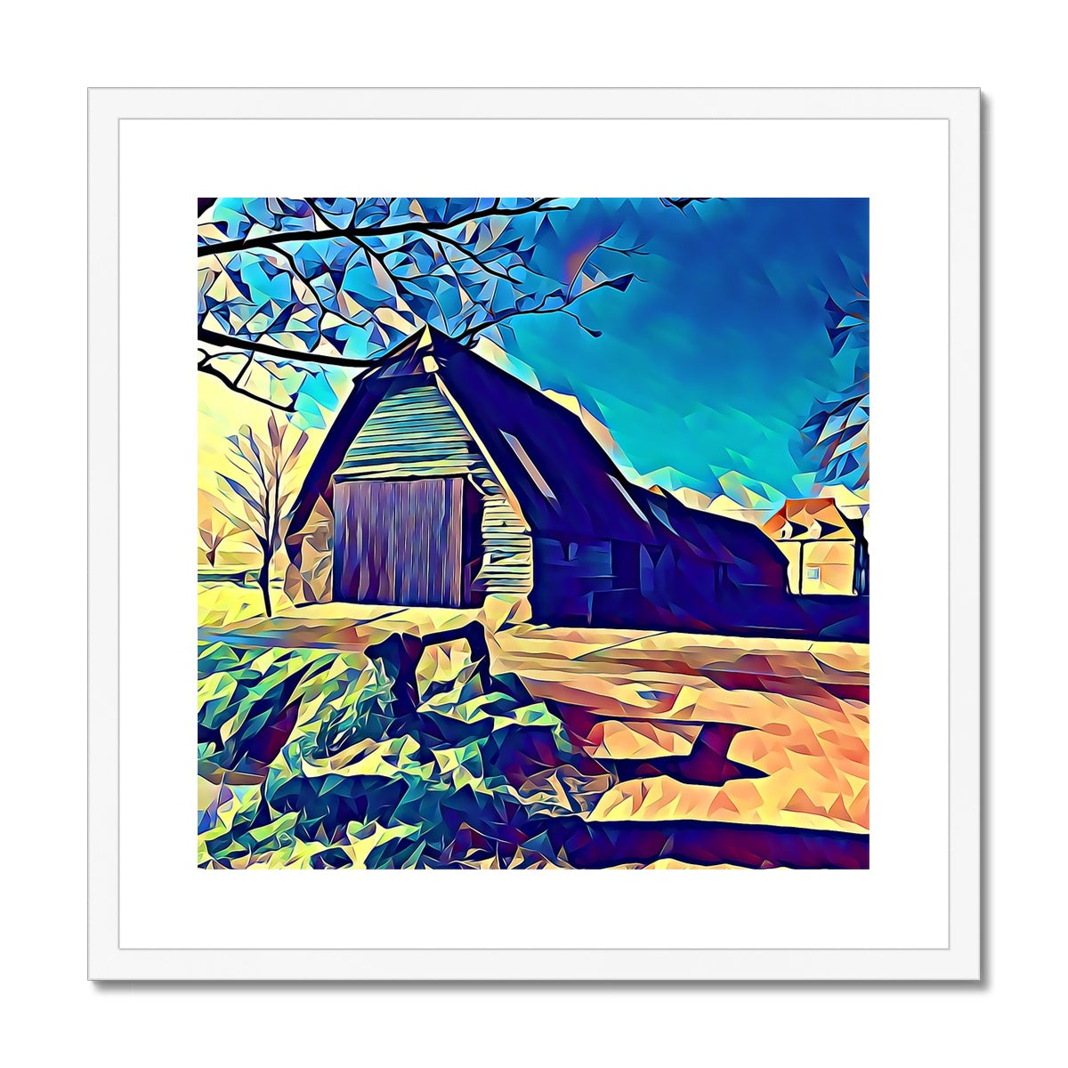 Bluegates Barn - Poly Art Framed & Mounted Print