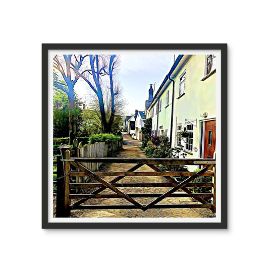 Church Path - Illustrated Framed Photo Tile