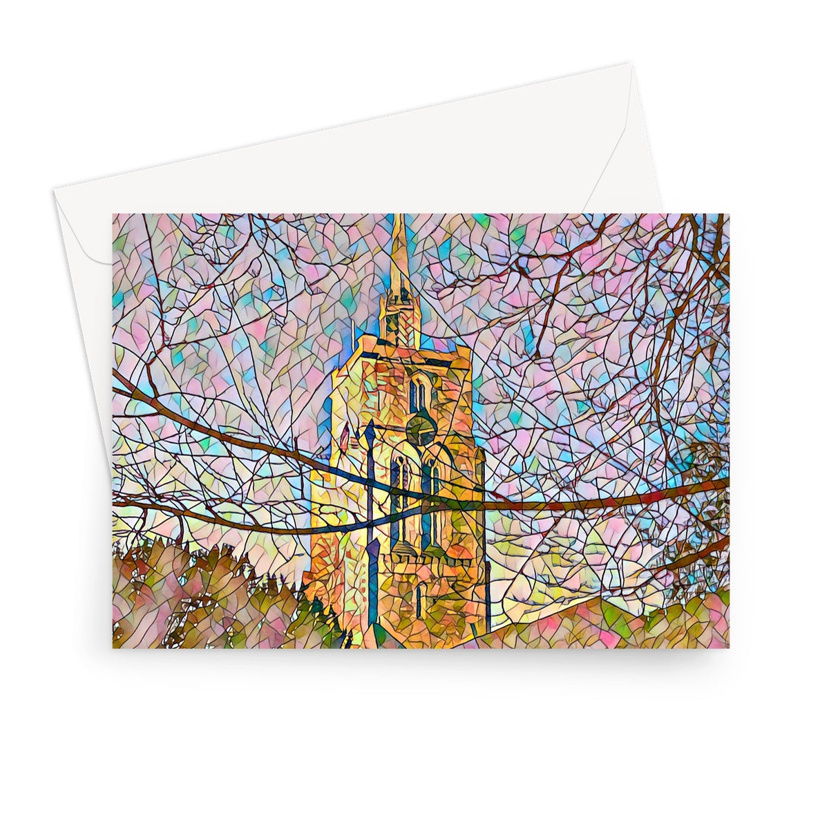 St Mary's Veiled - Mosaic Greeting Card