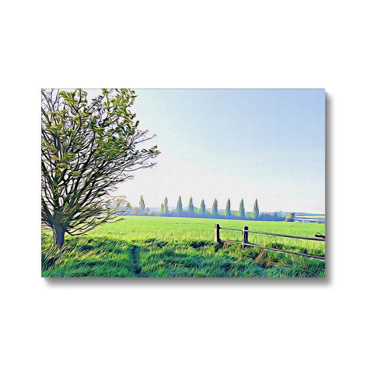 Poplars from Gardiners Lane - Illustrated Canvas