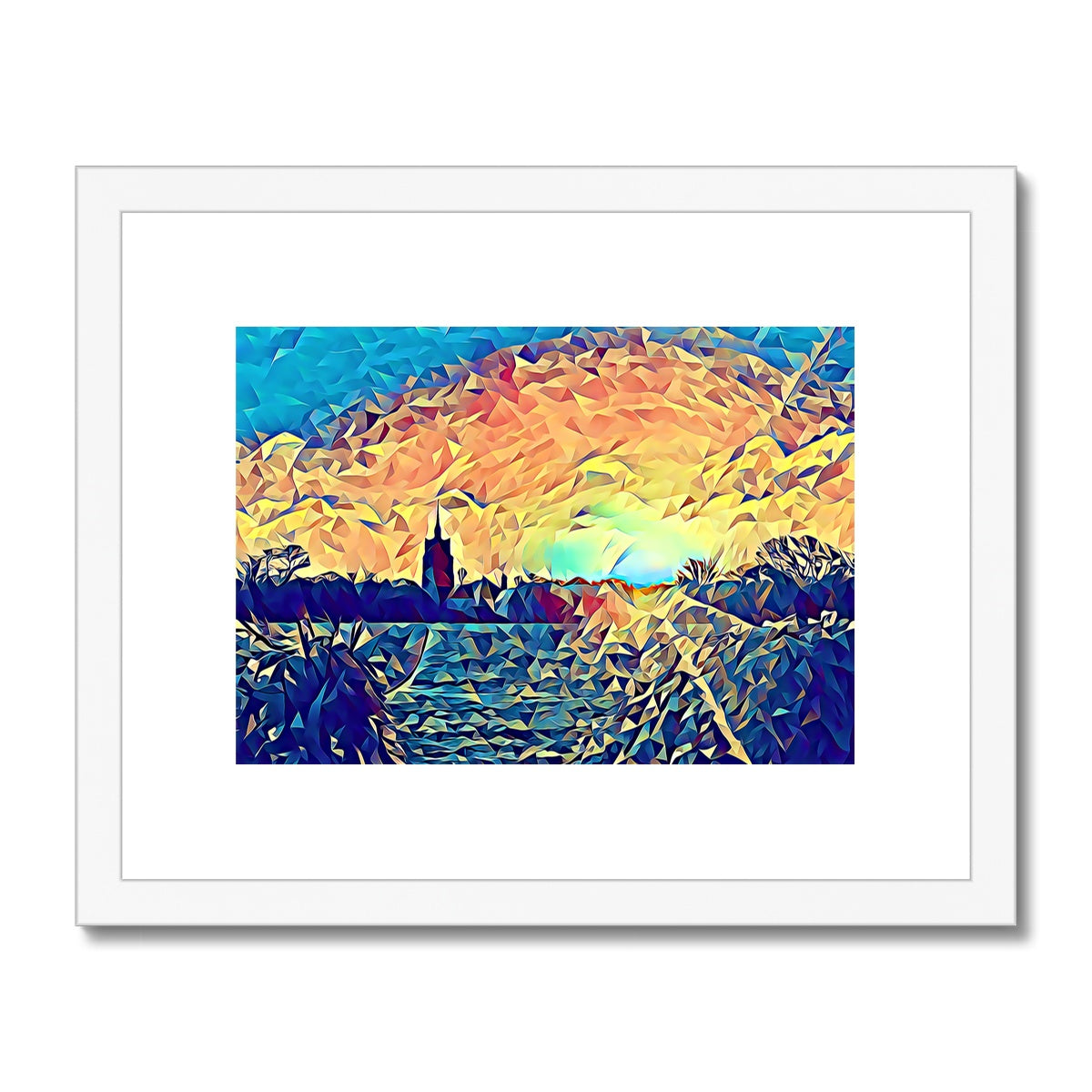 View from the Fields - Poly Art Framed & Mounted Print