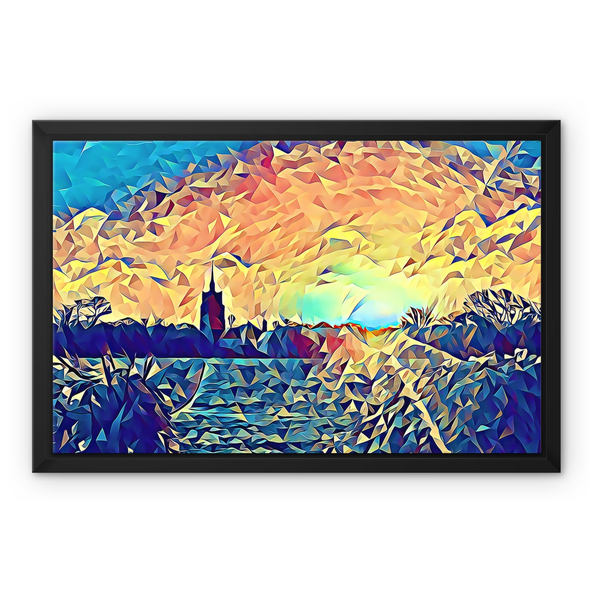 View from the Fields - Poly Art Framed Canvas