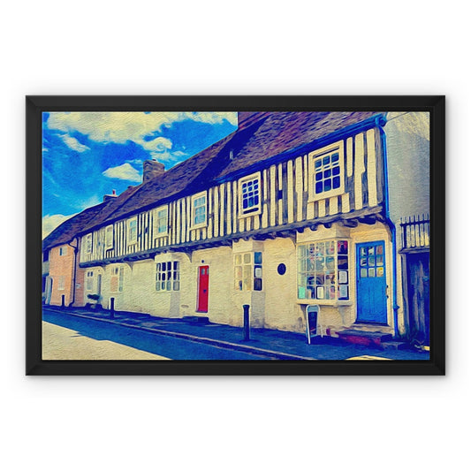 High Street - Oil Framed Canvas