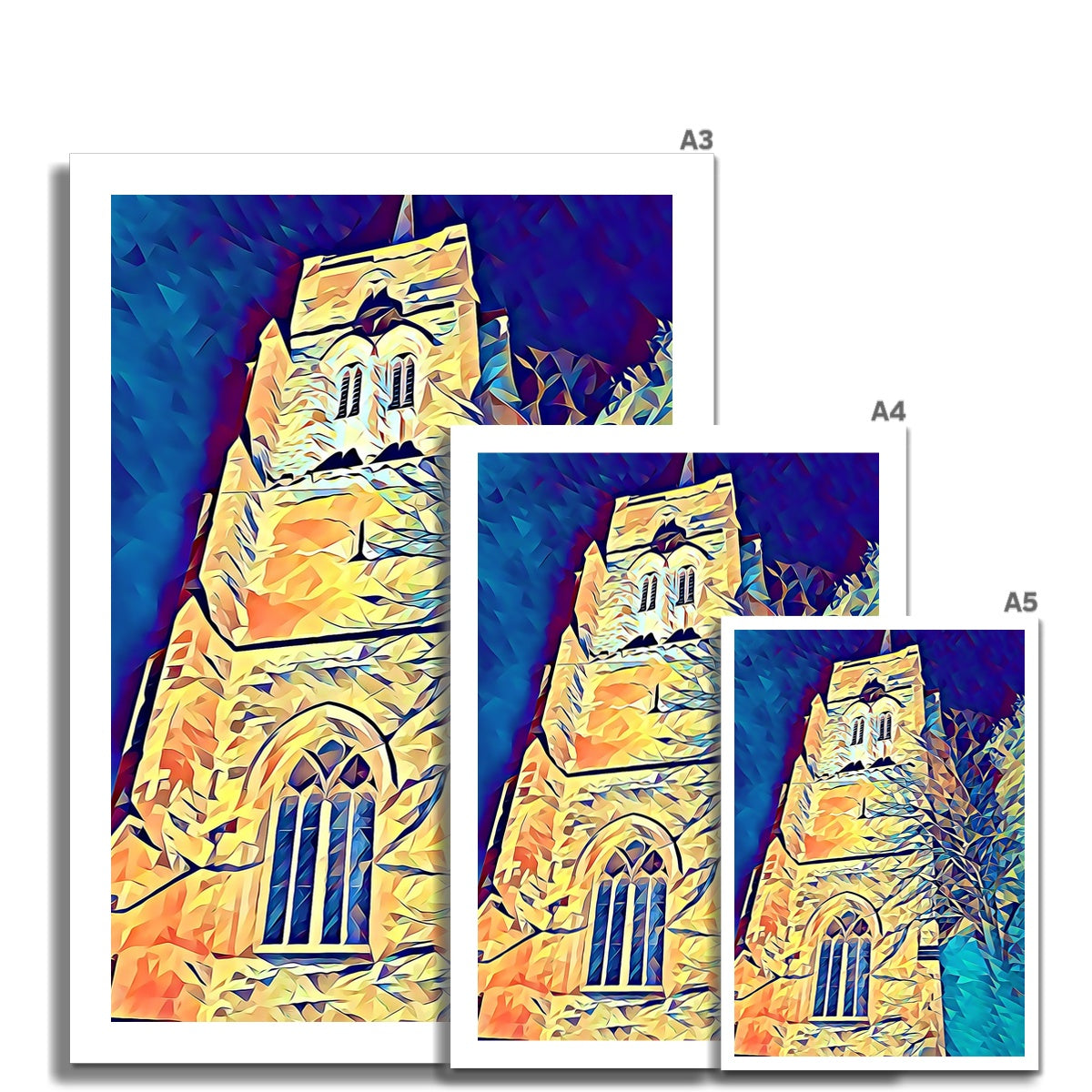 St Mary's Tower North - Poly Art Fine Art Print