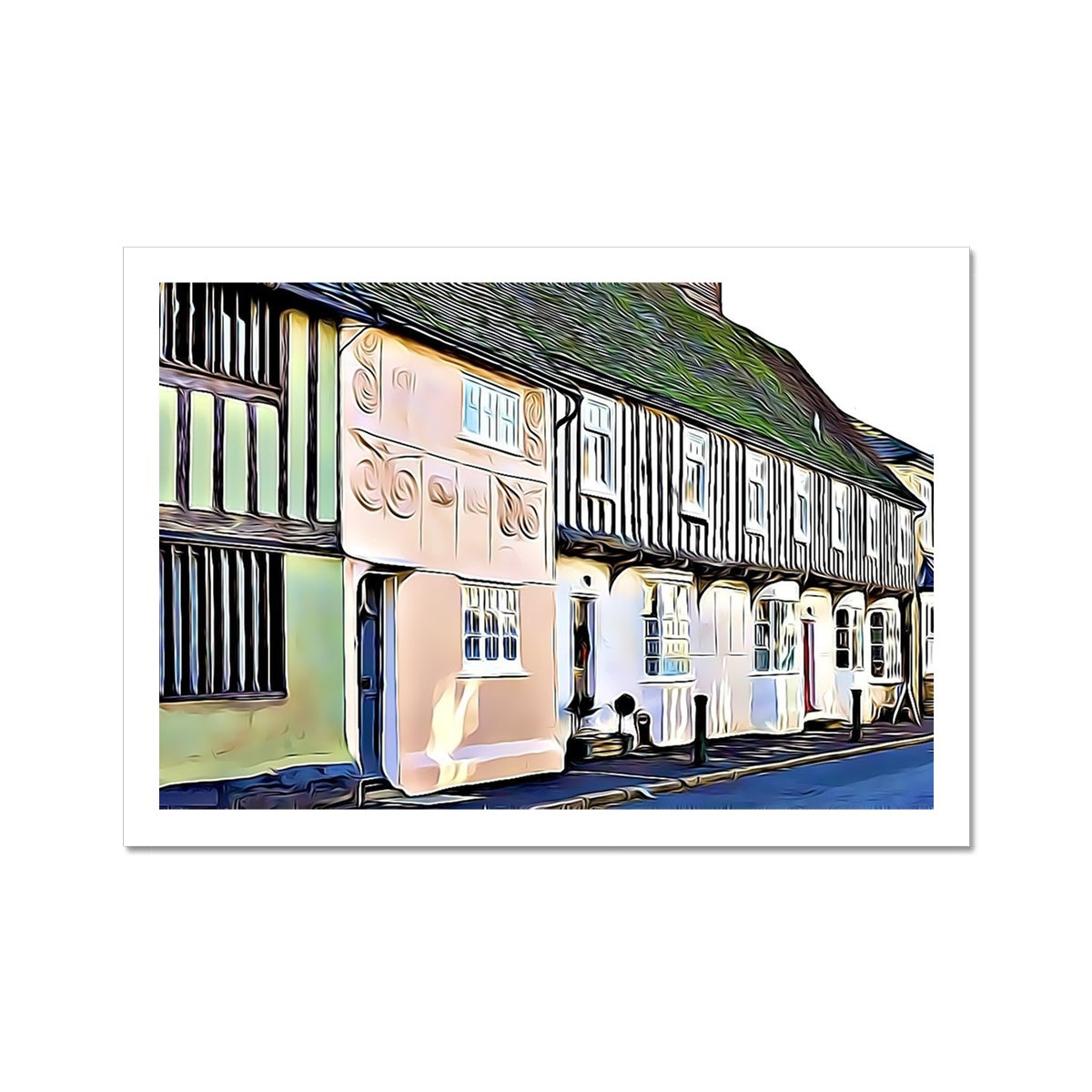 Tudor High Street - Illustrated Fine Art Print