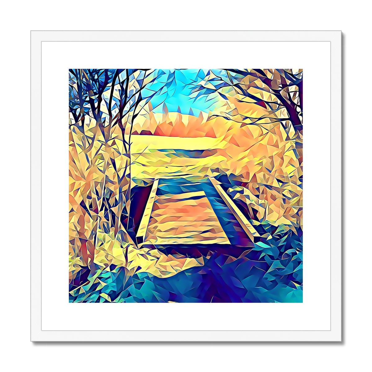 New Bridge - Poly Art Framed & Mounted Print