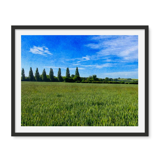 Poplars - Oil Framed Photo Tile