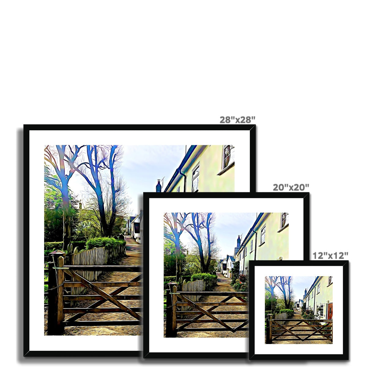 Church Path - Illustrated Framed & Mounted Print