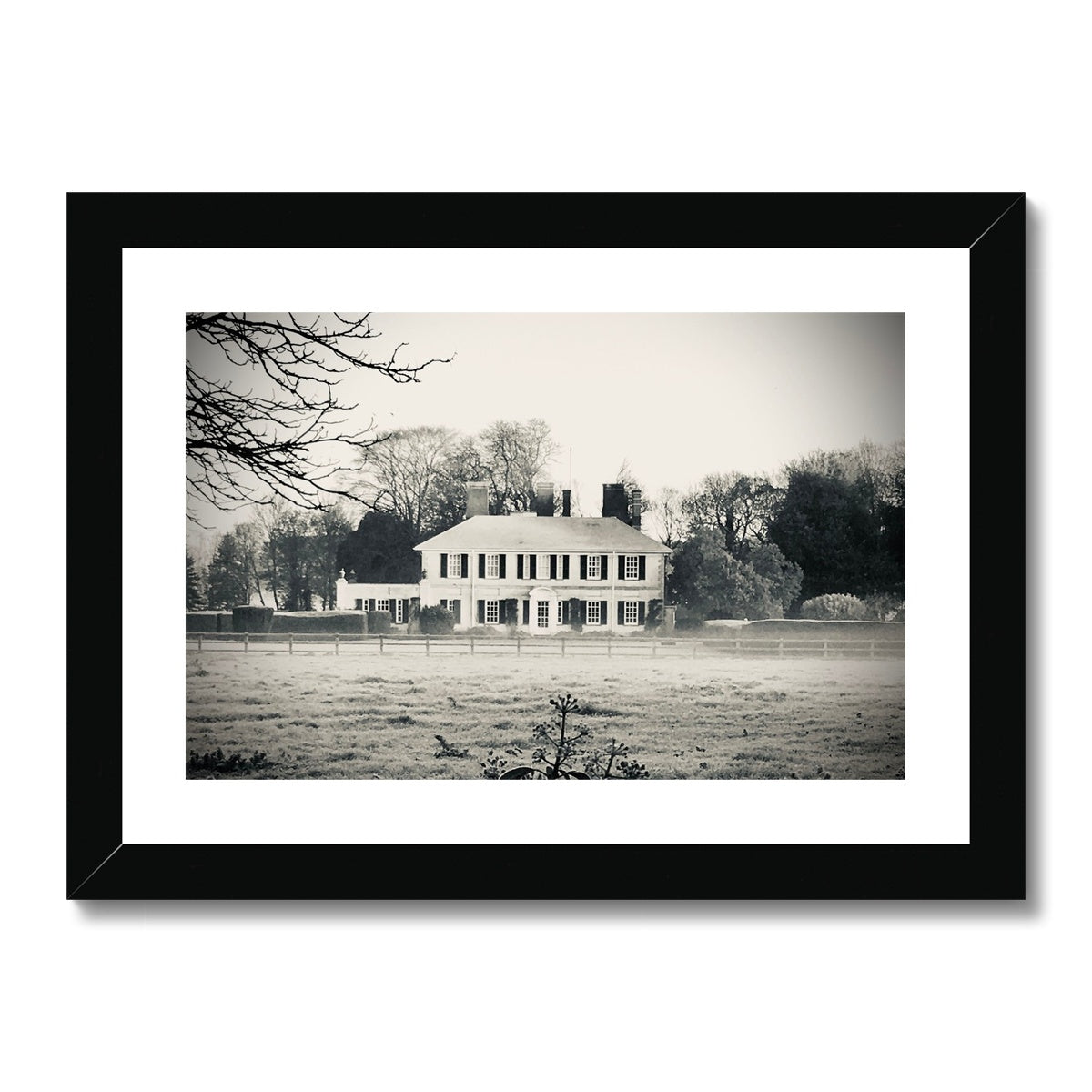 The Bury - Black & White Framed & Mounted Print