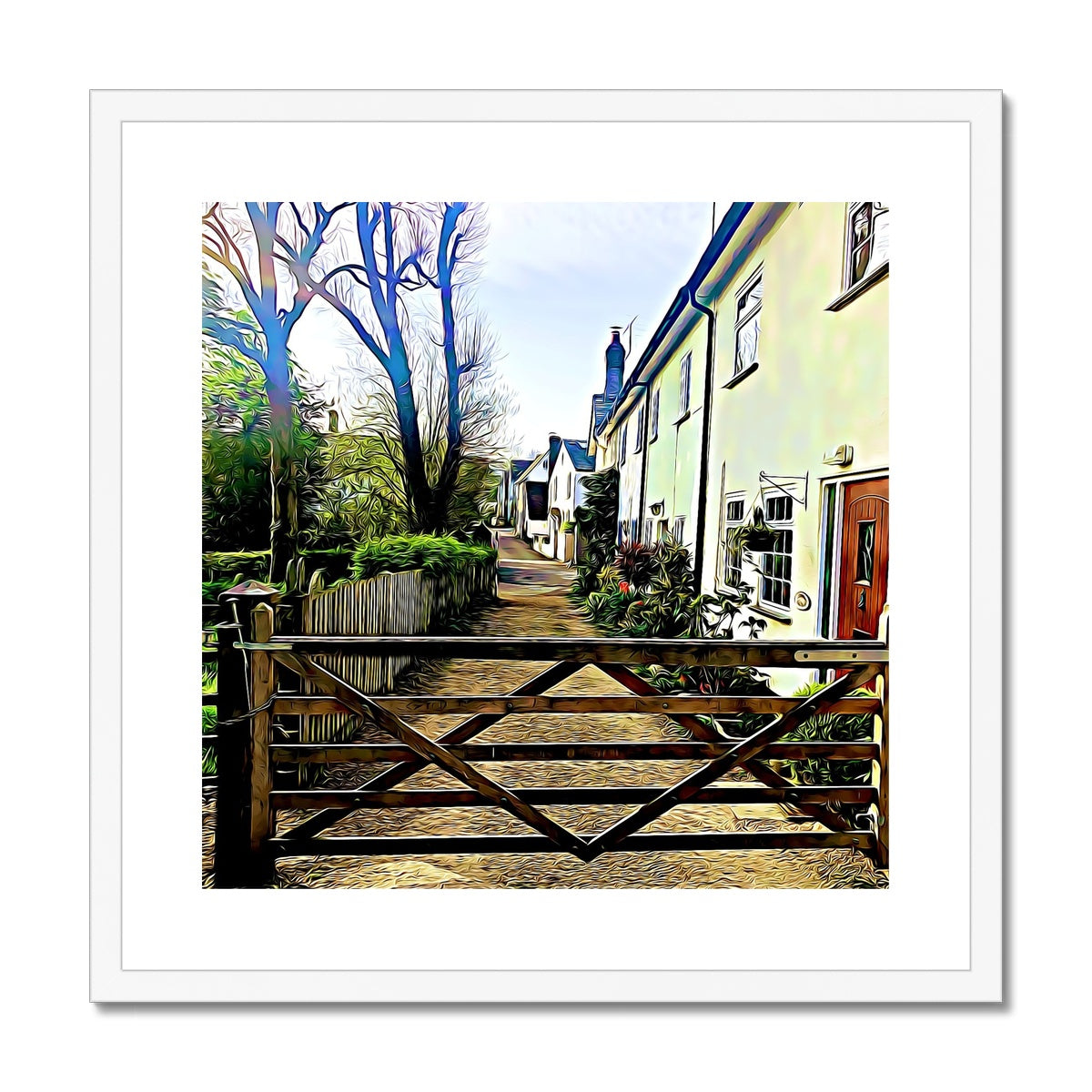 Church Path - Illustrated Framed & Mounted Print