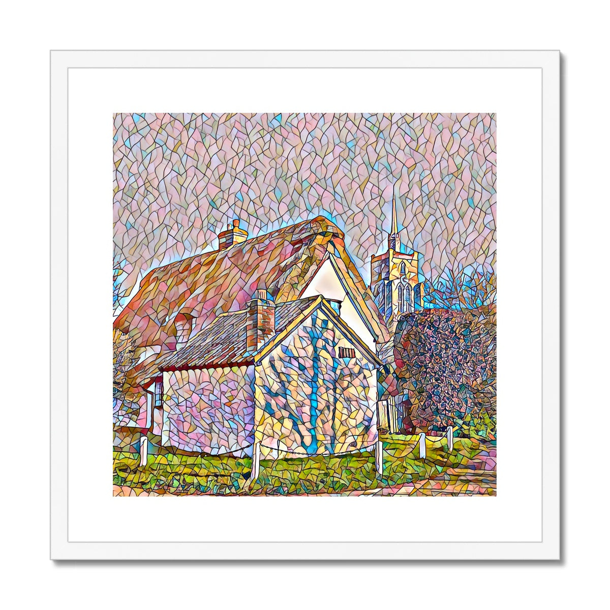 Chain Cottage - Mosaic Framed & Mounted Print