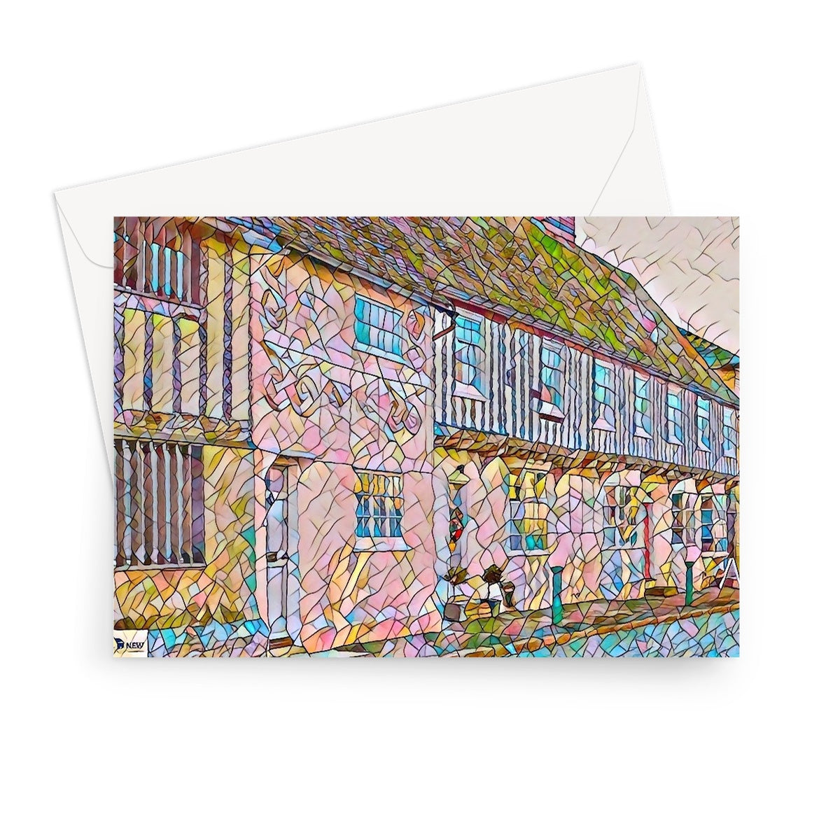 Tudor High Street - Mosaic Greeting Card