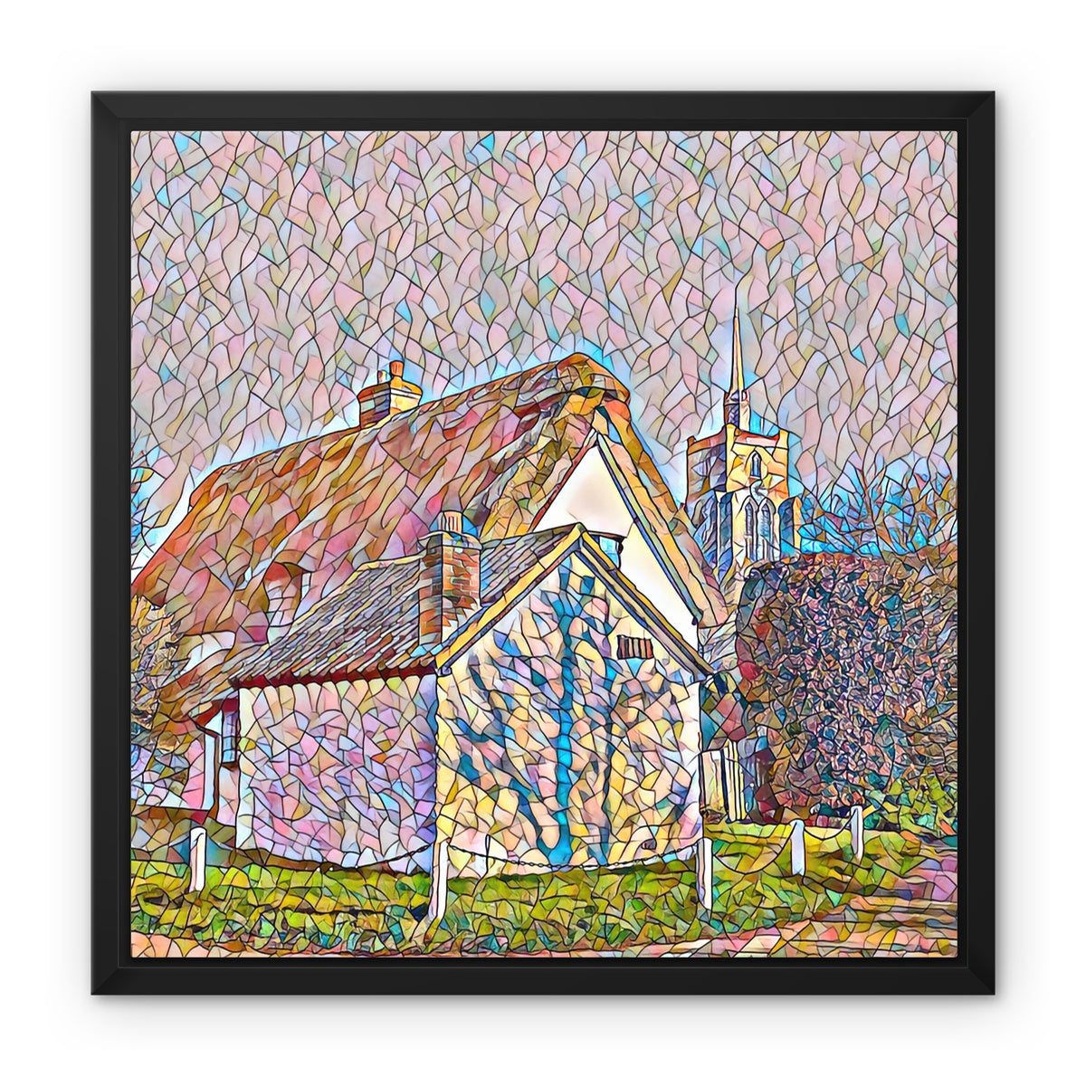 Chain Cottage - Mosaic Framed Canvas