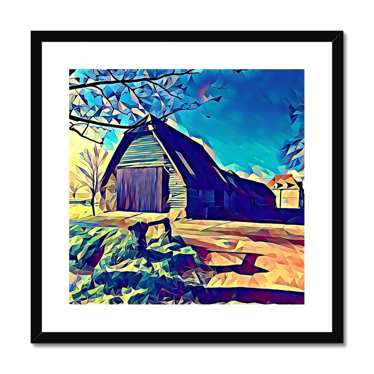 Bluegates Barn - Poly Art Framed & Mounted Print